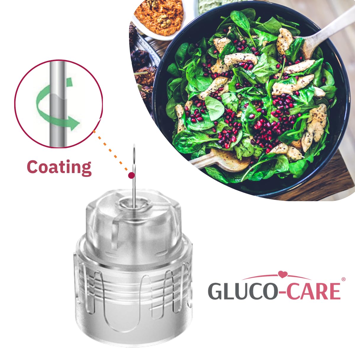 GLUCO-CARE empaque individual en mano, protección y comodidad