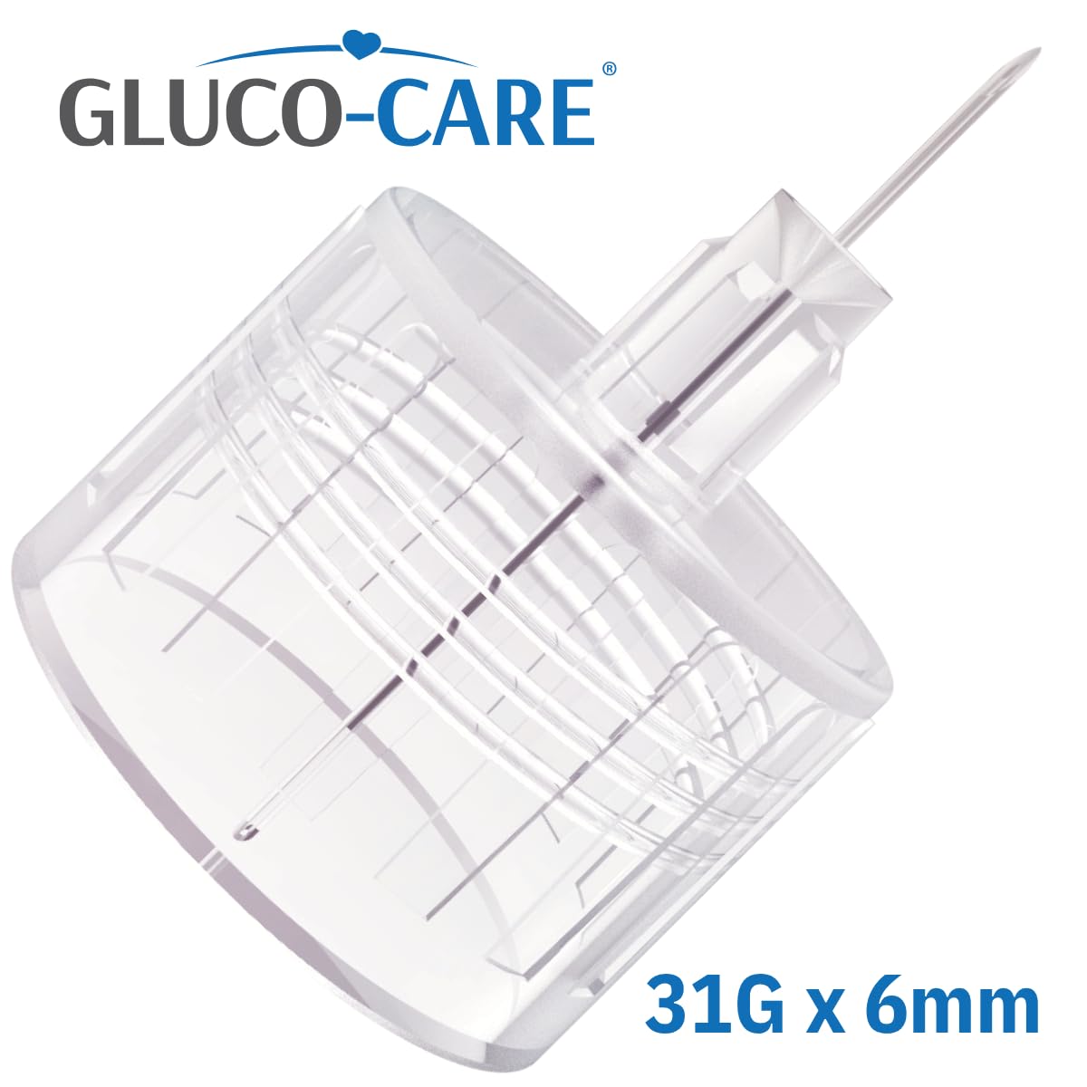 GLUCO-CARE punta montada en pluma demostrando compatibilidad rápida