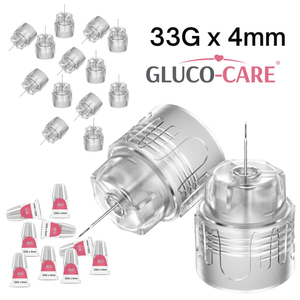 GLUCO-CARE punta instalada en pluma pen, ajuste seguro y sin fugas