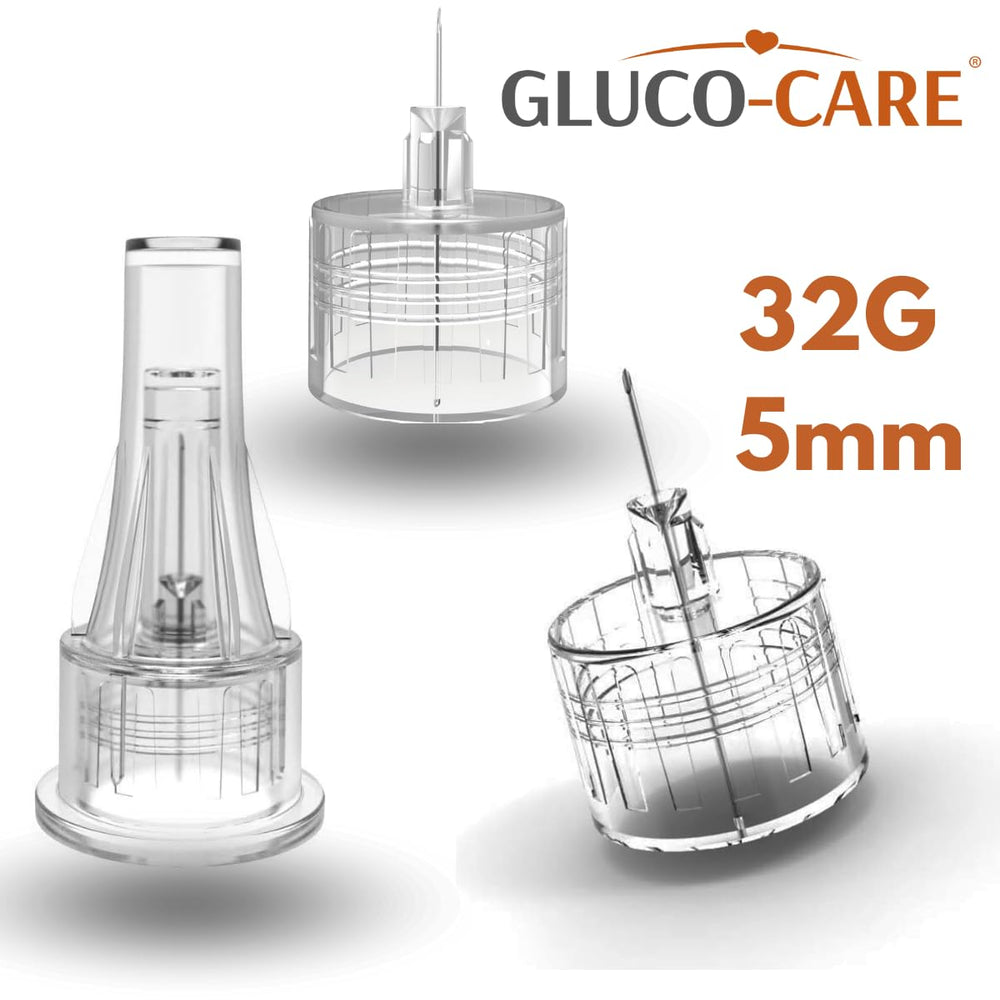 GLUCO-CARE punta montada en bolígrafo demostrando ajuste enroscable