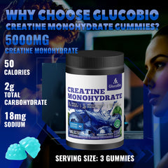 Etiqueta GlucoBio con ingredientes y certificación GMP visible