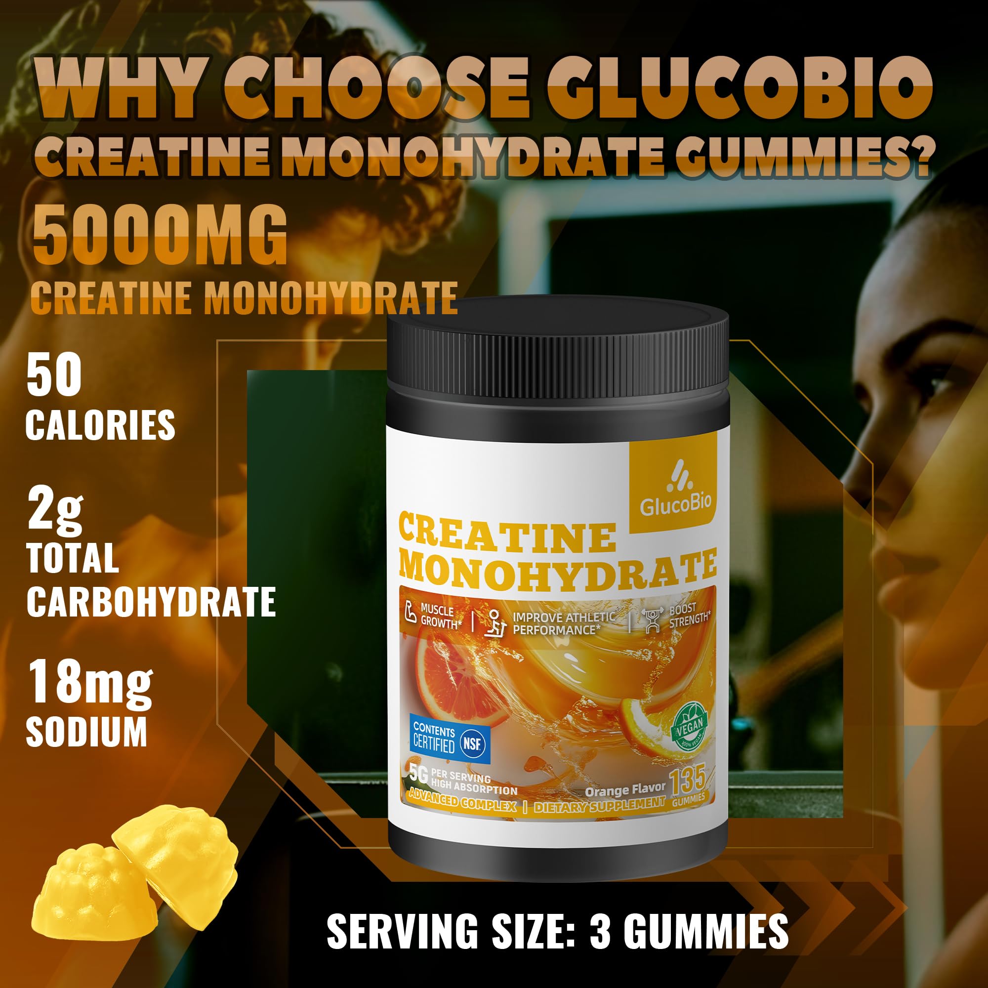GlucoBio gomita junto a moneda para comparar tamaño práctico