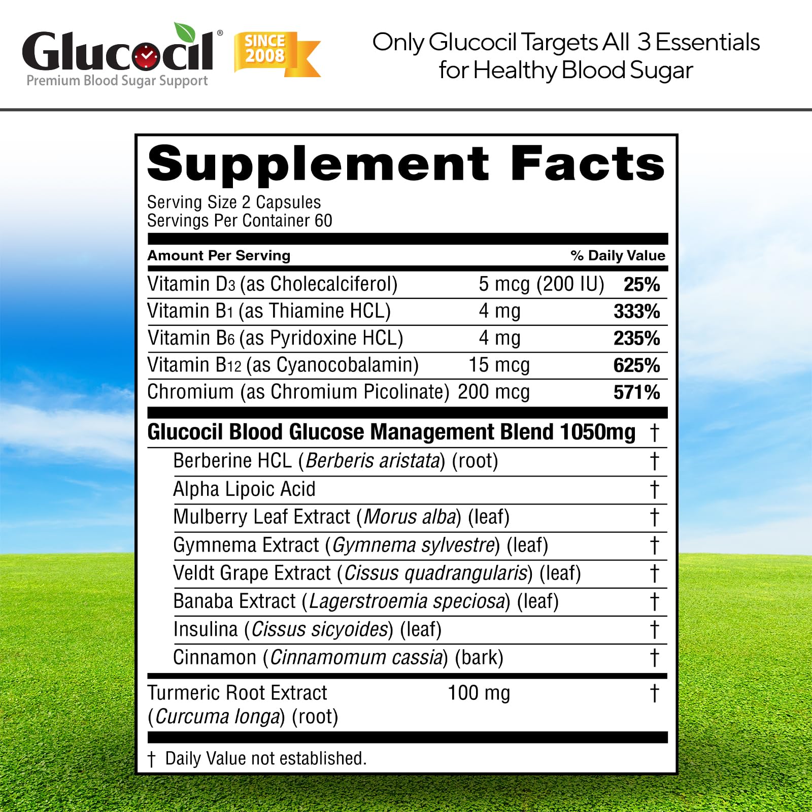 Glucocil comparación de tamaño de cápsula para referencia práctica