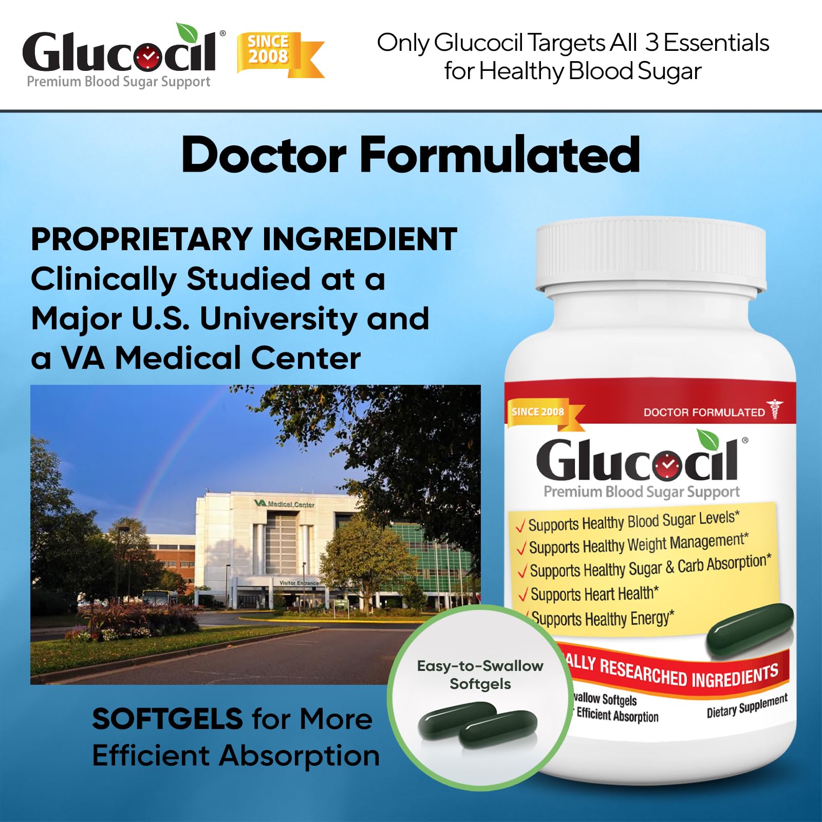 Glucocil comparativa de tamaño con monedas para referencia real