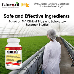 Glucocil etiqueta con ingredientes clave y respaldo científico