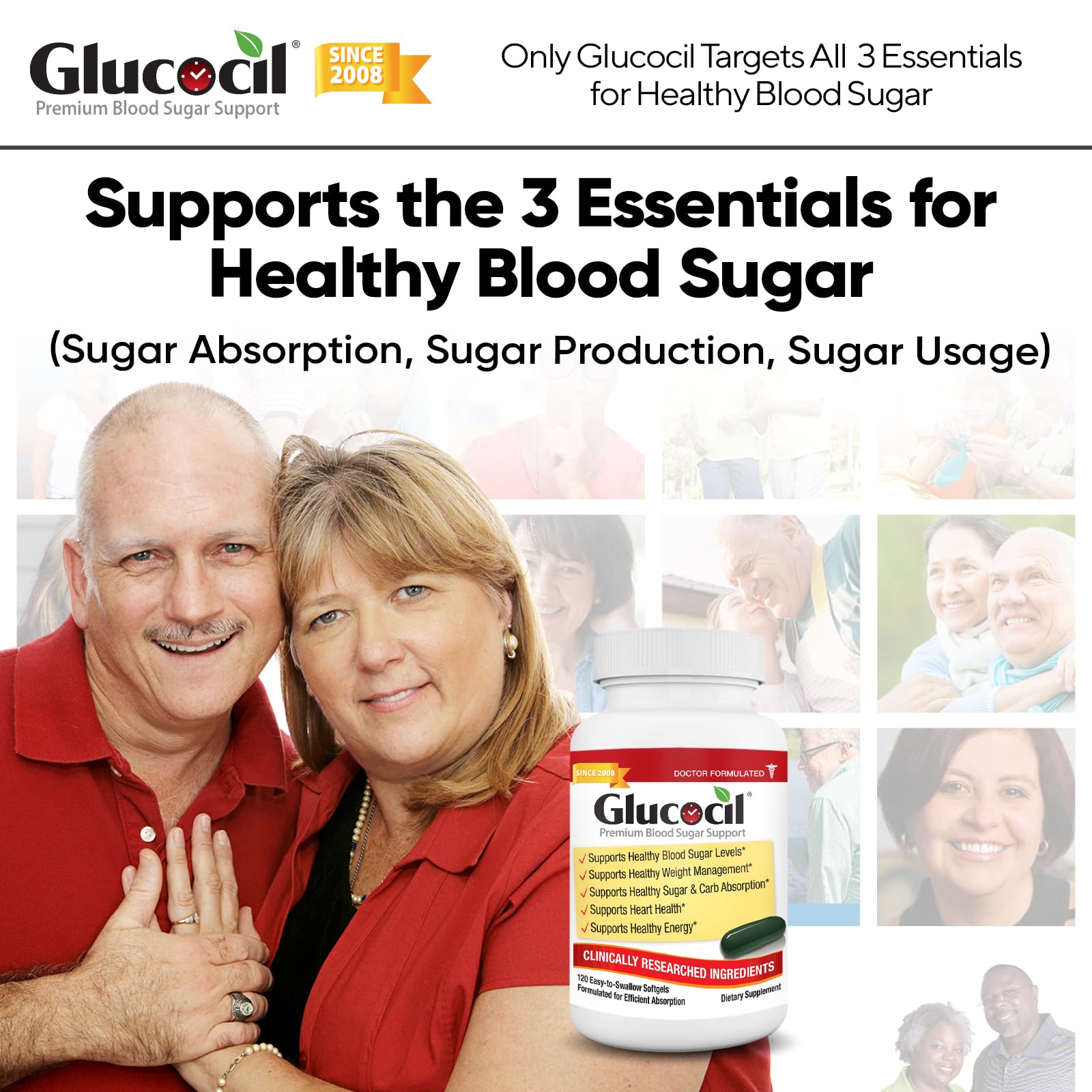 Glucocil softgel detalle de textura para absorción eficiente