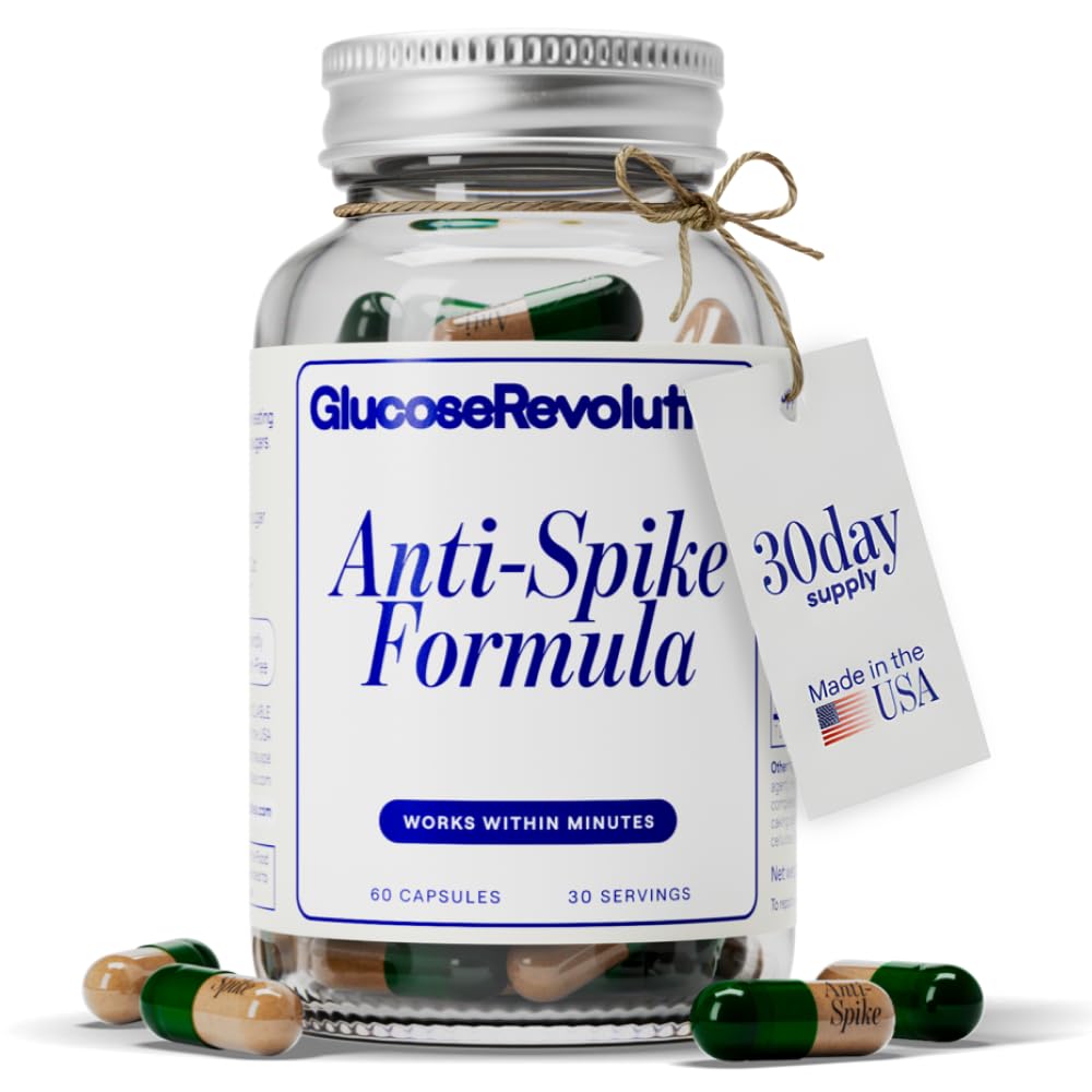 Glucose Revolution frasco frontal mostrando el envase y beneficio de energía estable