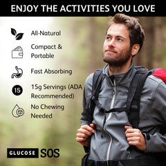 Glucose SOS polvo textura cercana, disolución instantánea en boca