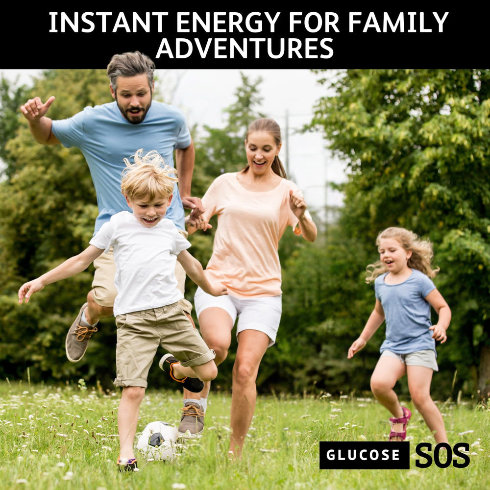 Glucose SOS variedad de sabores en display, opciones agradables