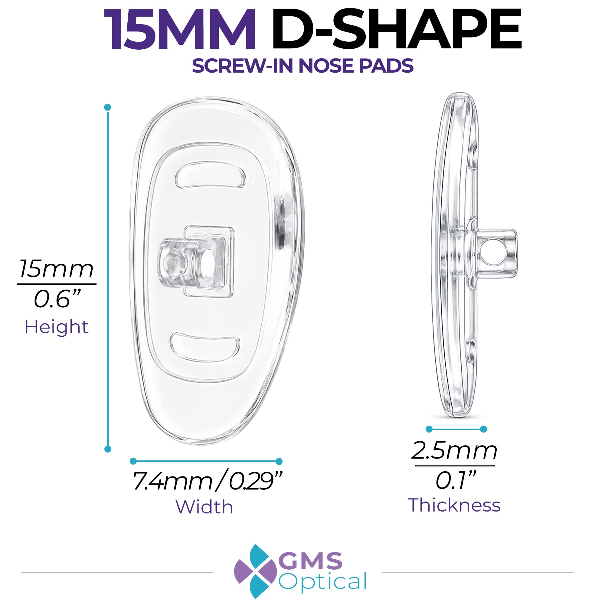 GMS Optical almohadilla montada en gafa, sujeción antideslizante