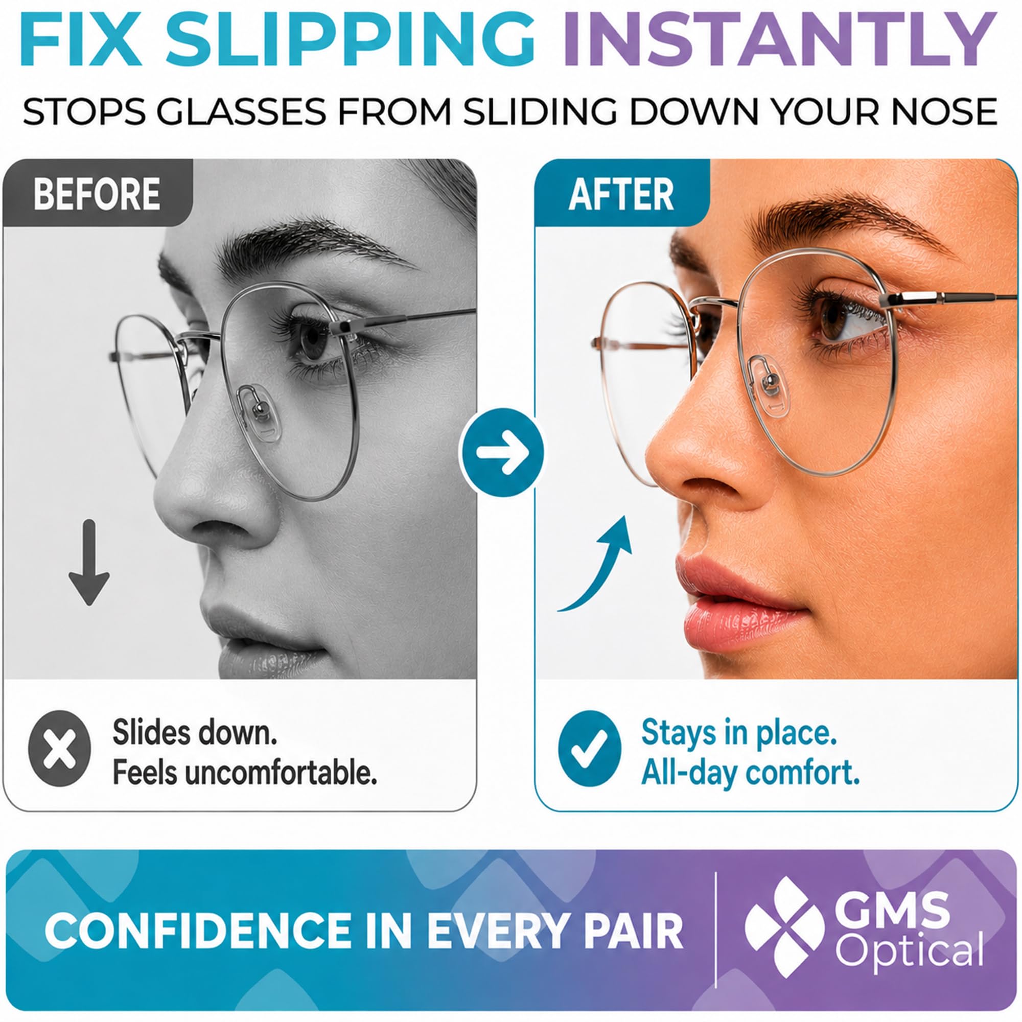 GMS Optical detalle de textura de silicona suave para confort