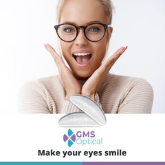 GMS Optical detalle del respaldo 3M indicando adhesión segura y duradera