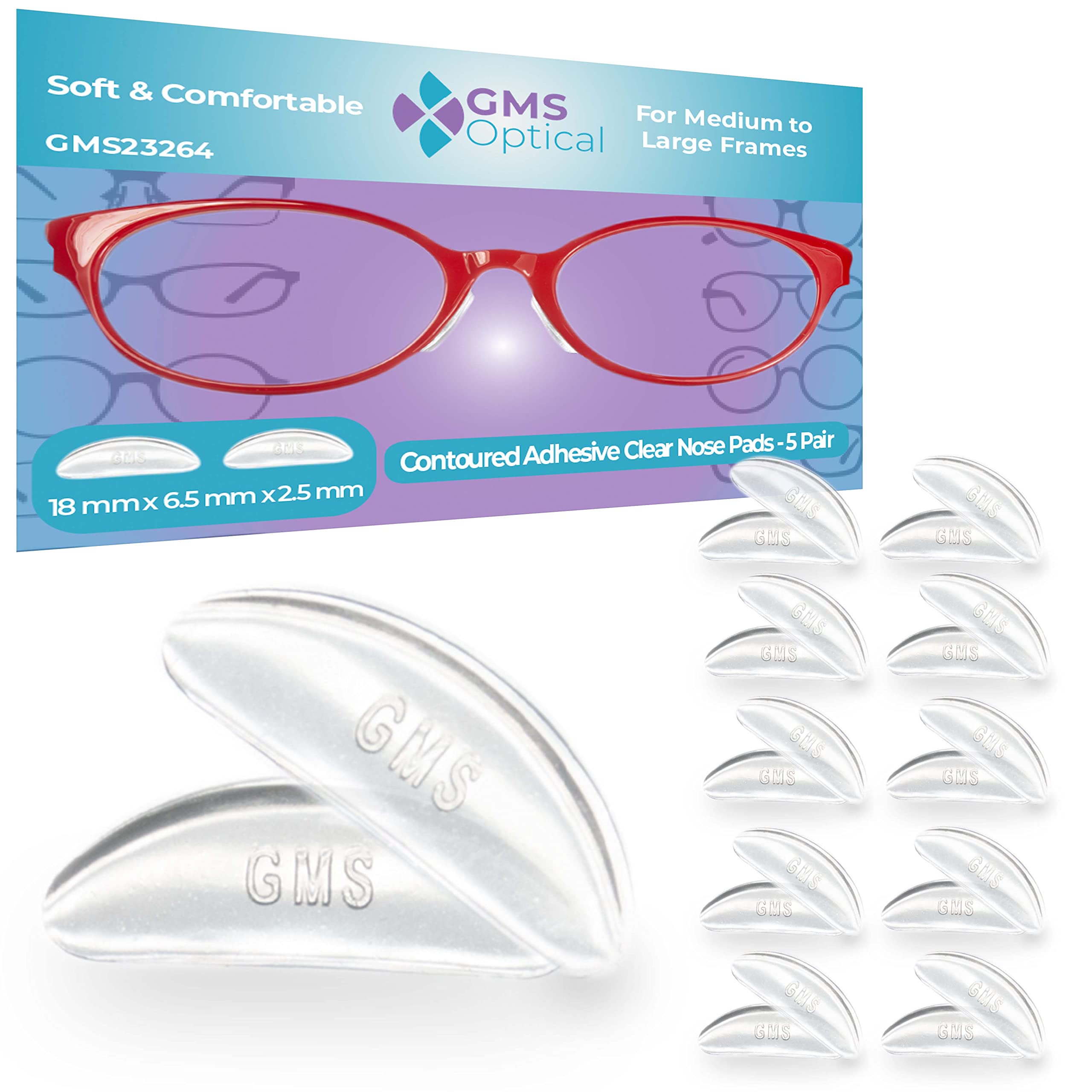 GMS Optical empaque frontal mostrando 10 pares y beneficio de repuestos