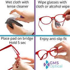 GMS Optical paquete abierto con pares visibles para reposición fácil y ordenada