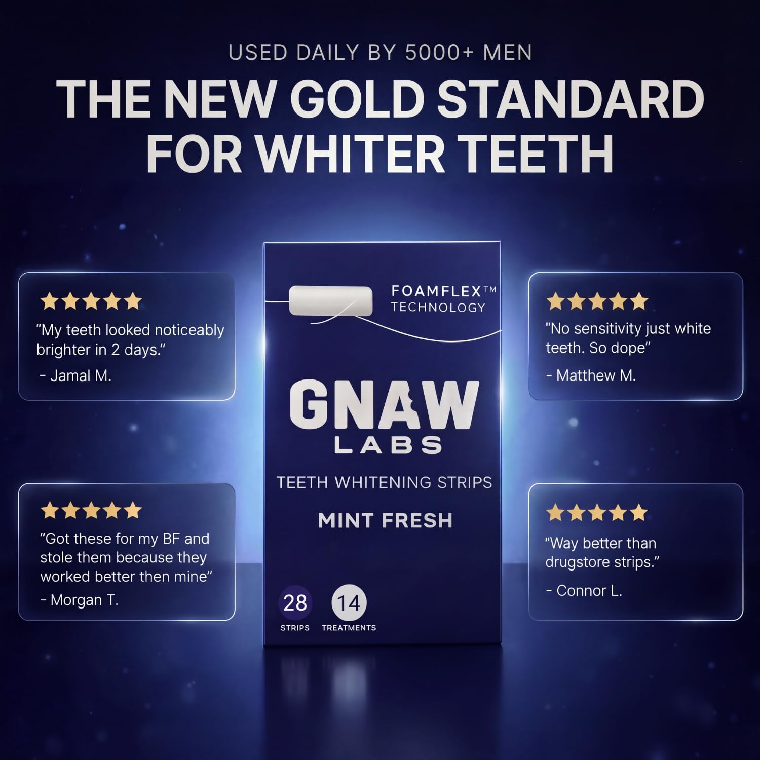 GNAW LABS hombre sonriendo tras tratamiento, impacto estético