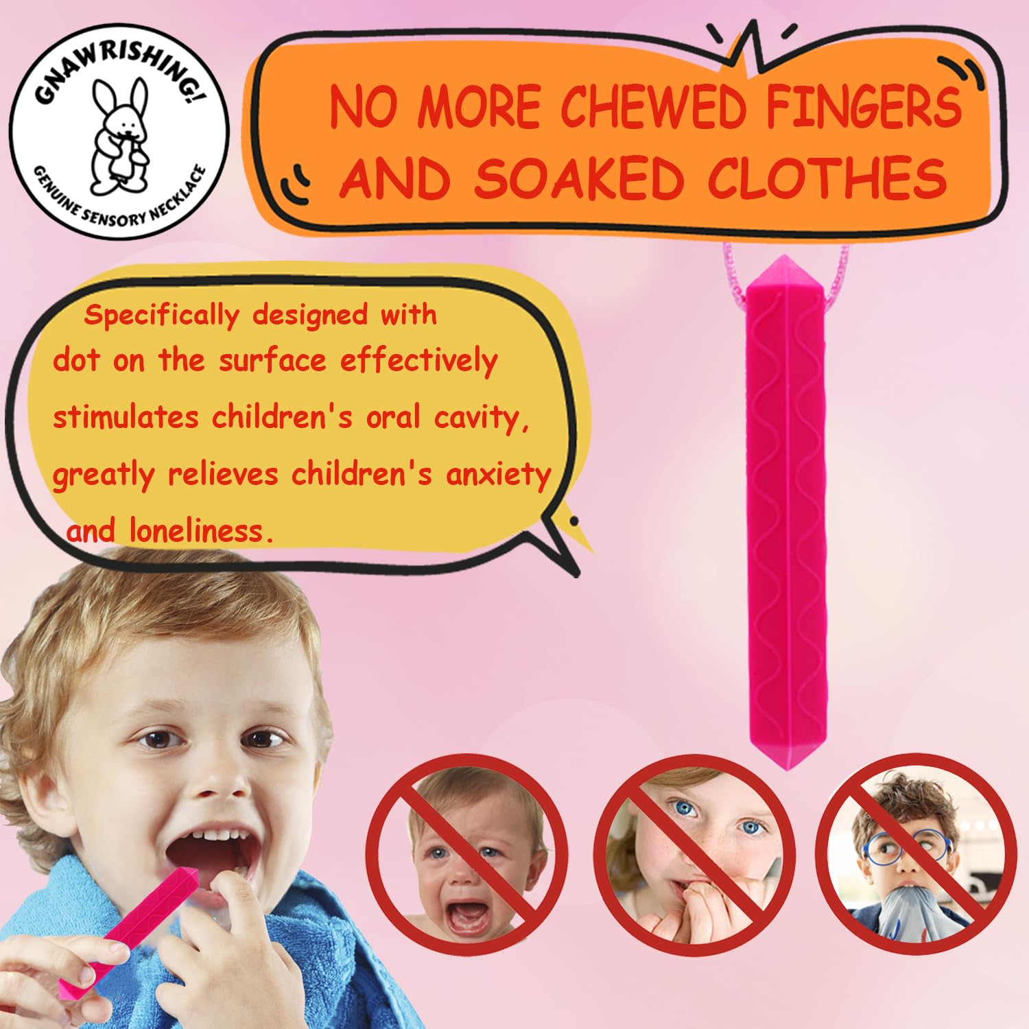 GNAWRISHING collar en mano para comparar tamaño, fácil de llevar