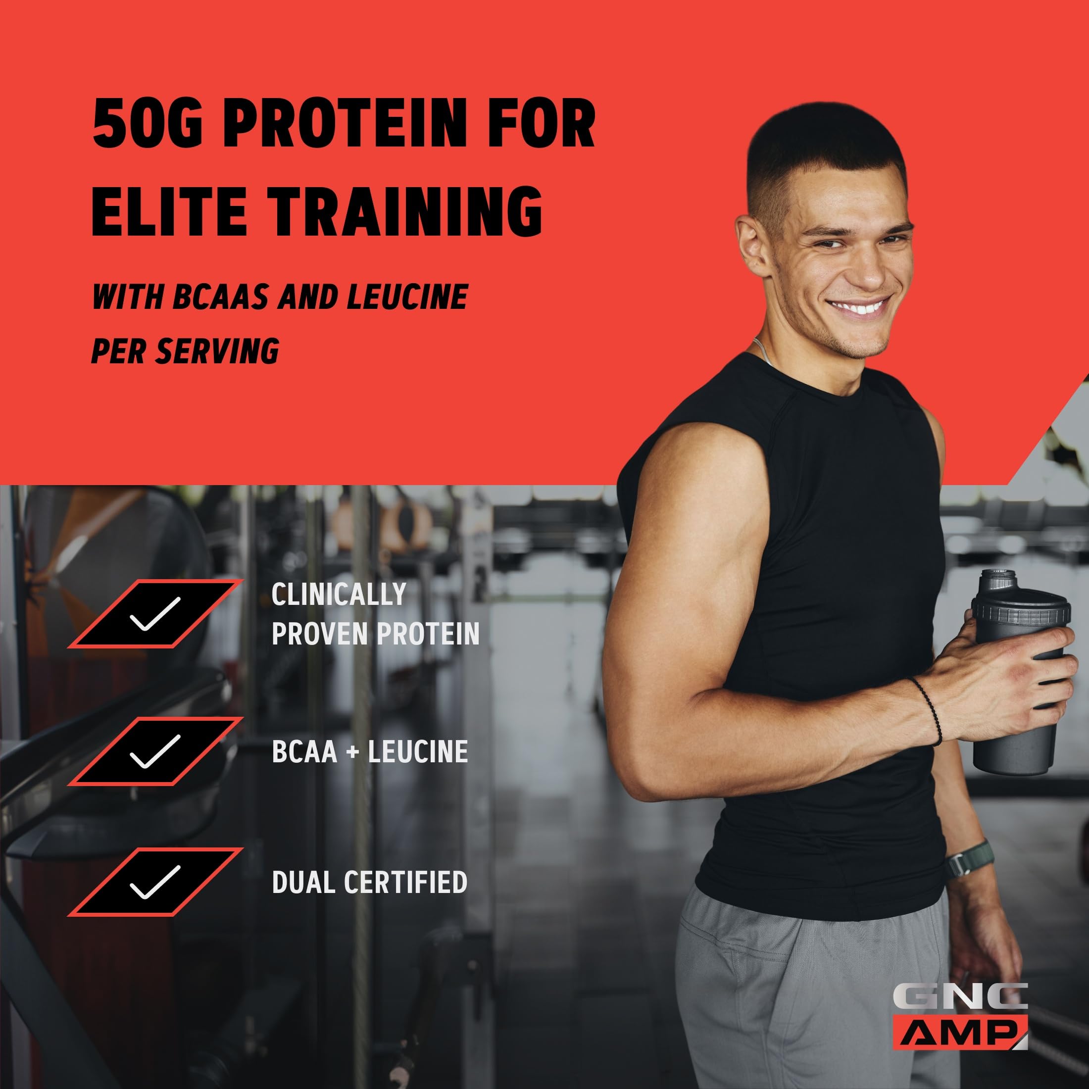 GNC textura del polvo whey fina y sin grumos para mezcla rápida
