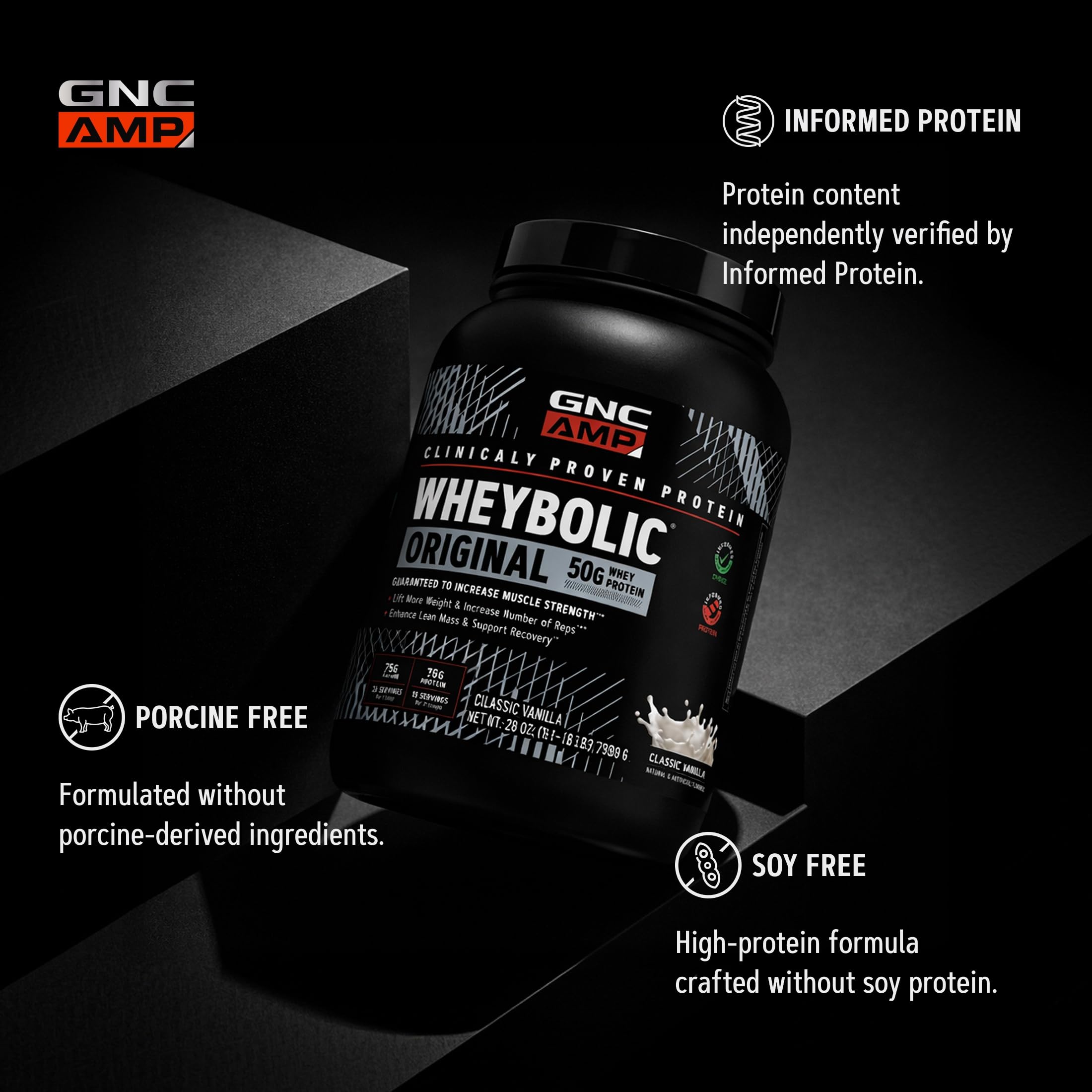 GNC AMP New Wheybolic persona bebiendo batido tras entrenamiento para recuperación