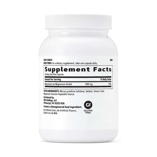 GNC detalle de la etiqueta nutricional con información clara y beneficios