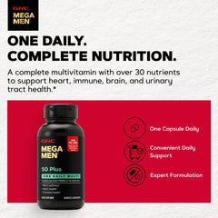 GNC envase abierto mostrando capletas, conveniente toma diaria