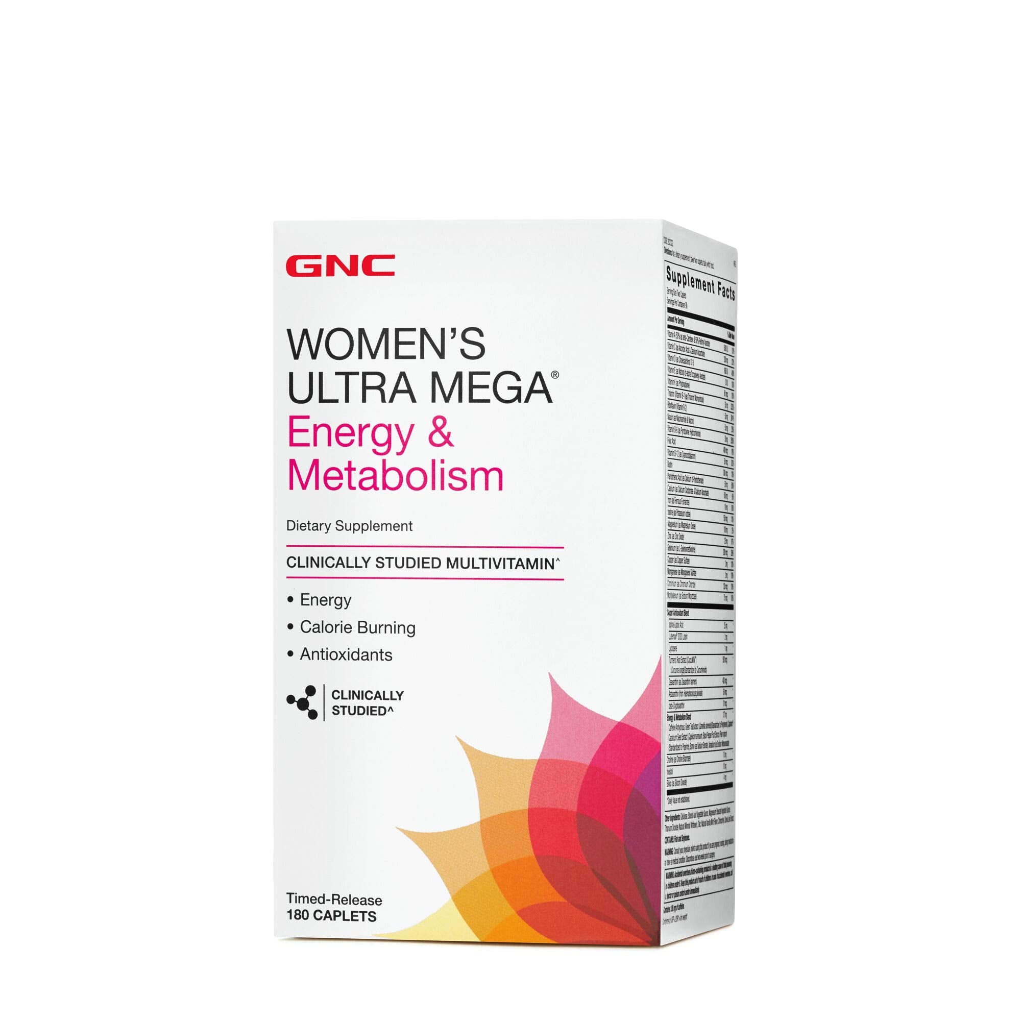 GNC envase frontal Ultra Mega Energy and Metabolism mostrando diseño y cantidad 180