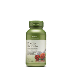 Envase frontal GNC Herbal Plus Energy Formula mostrando etiqueta clara y beneficios