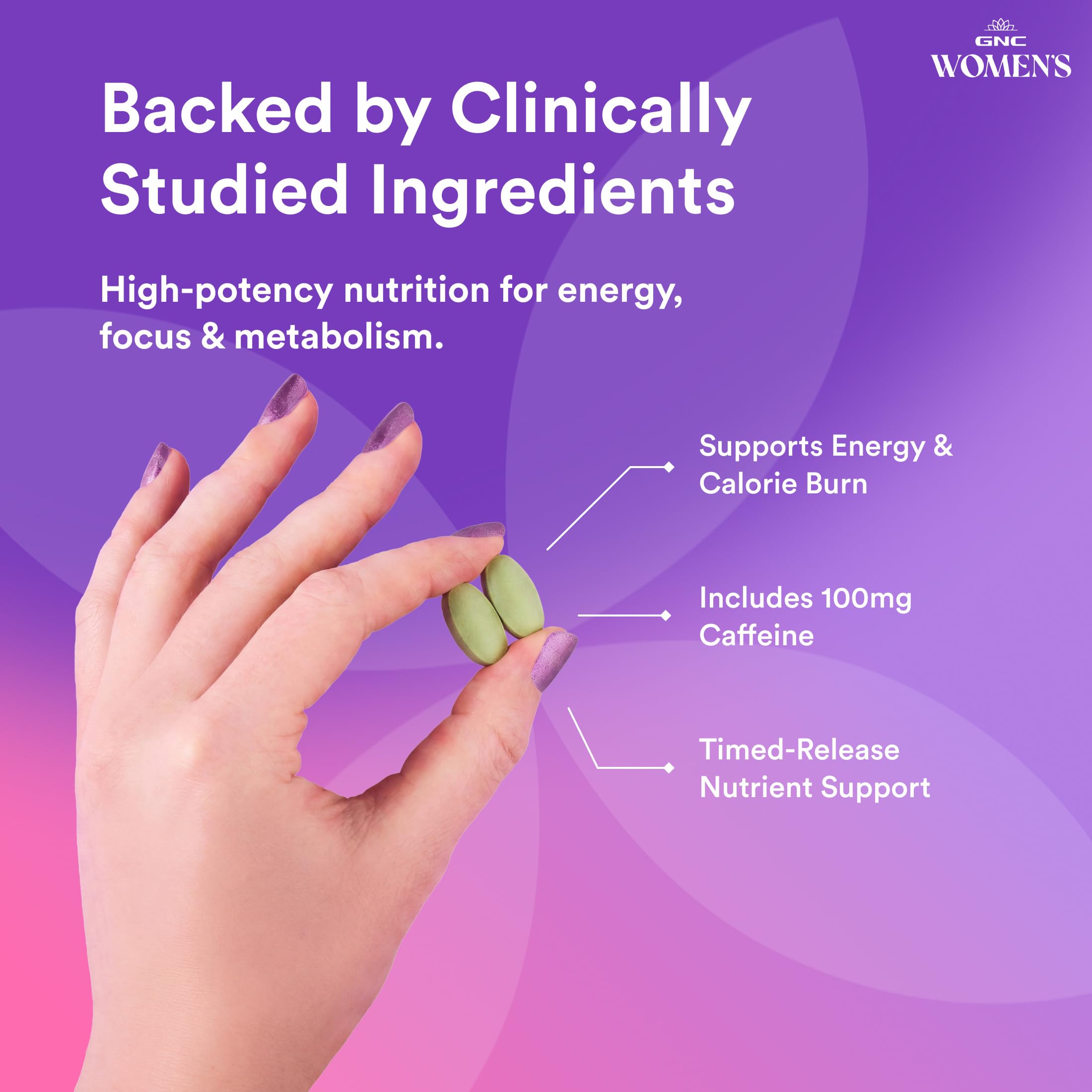 GNC ingredientes activos con té verde y Capsimax para apoyo metabólico