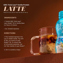 GNC Lean Shake 25 etiqueta nutricional legible con información de proteína y azúcares