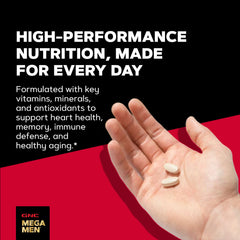 GNC ilustración de ingredientes clave como saw palmetto y licopeno que apoyan salud prostática