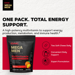 GNC Mega Men porción individual envuelta lista para llevar y usar fuera de casa