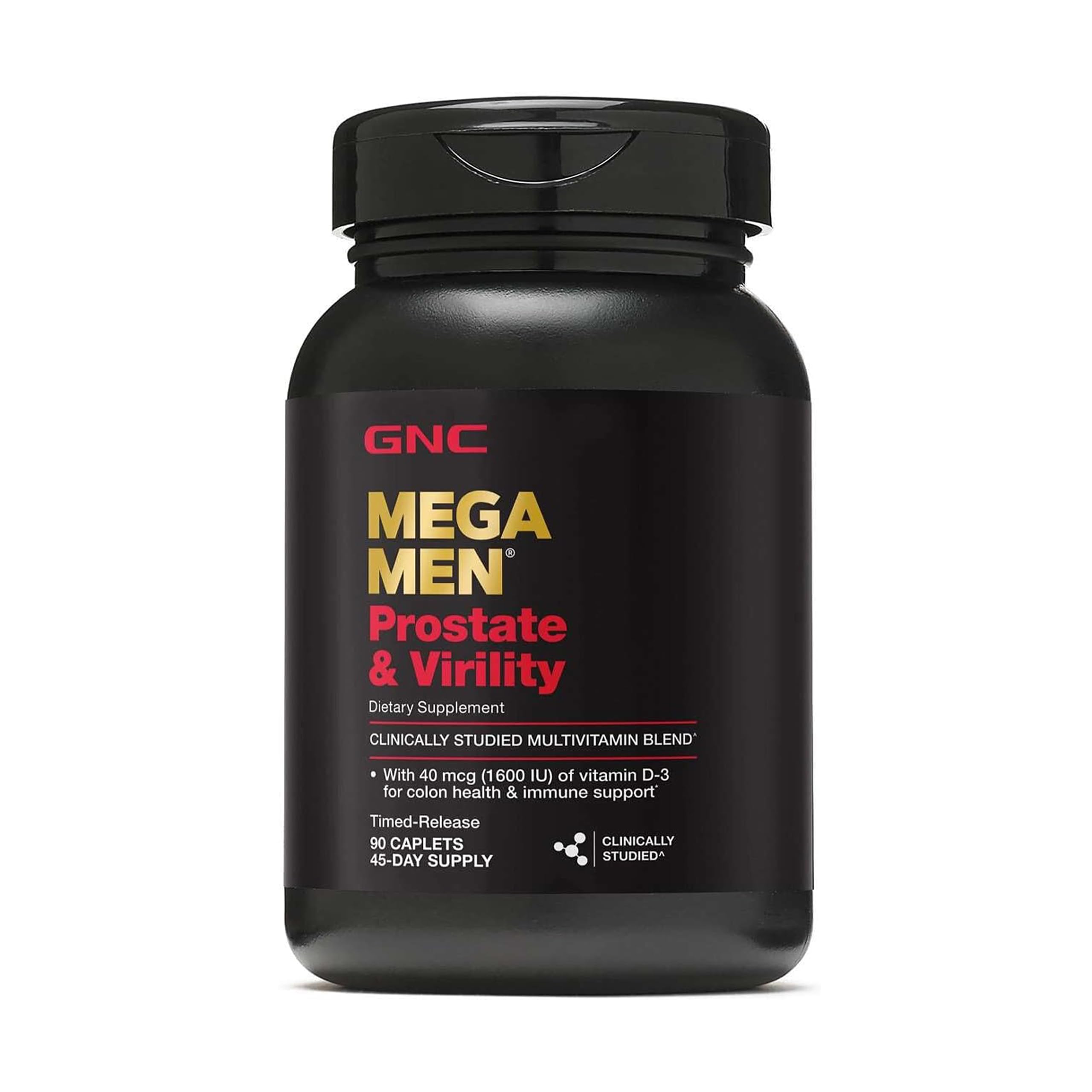 GNC Mega Men frente del envase mostrando presentación 90 cápsulas y confianza