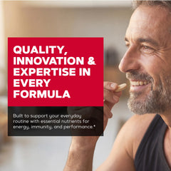 GNC Mega Men Sport junto a suplementos para comparar tamaño práctico