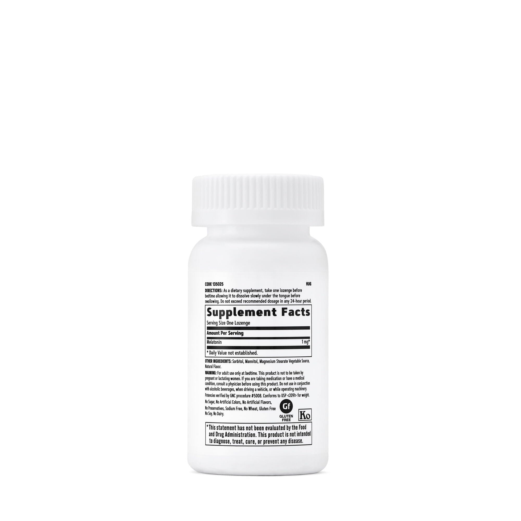 GNC primer plano de pastilla de melatonina con textura y color cereza