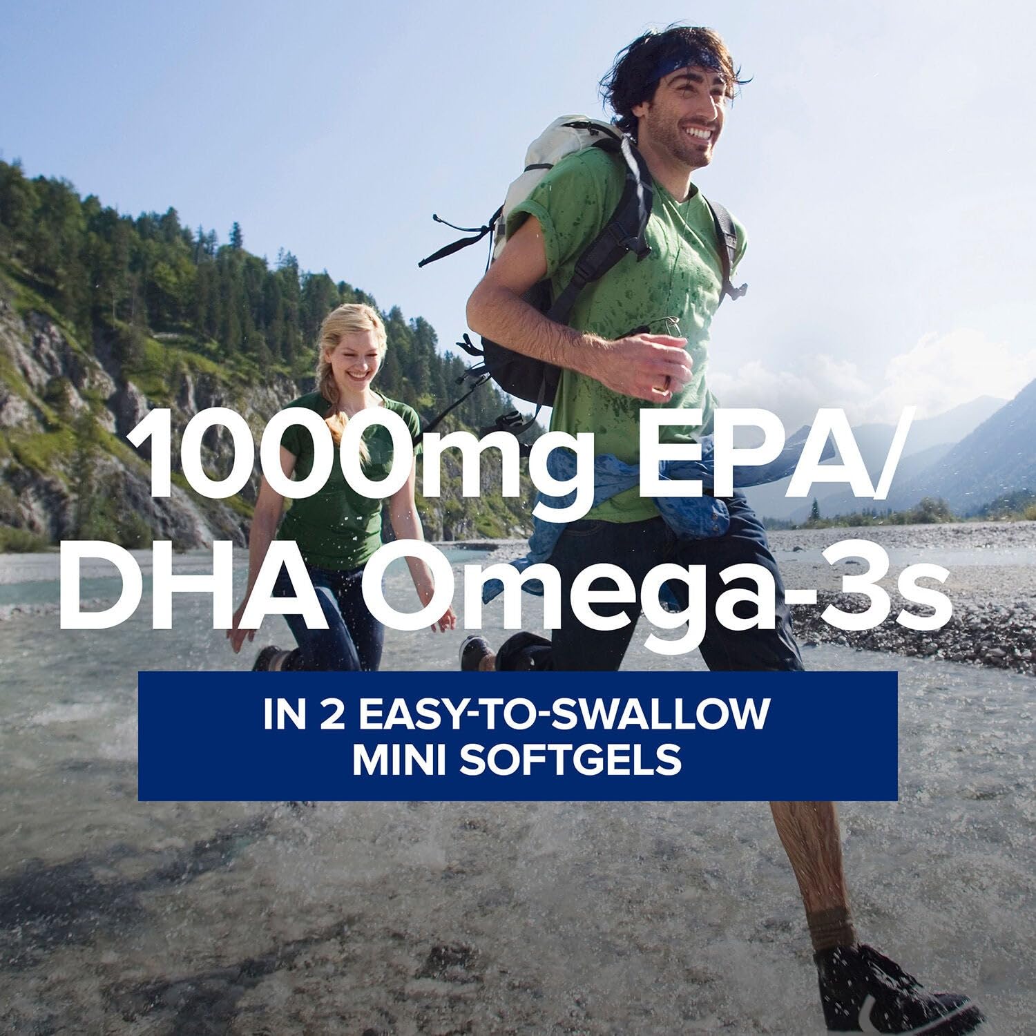 GNC Omega-3 en mini cápsulas, dosis alta para apoyo diario del corazón.