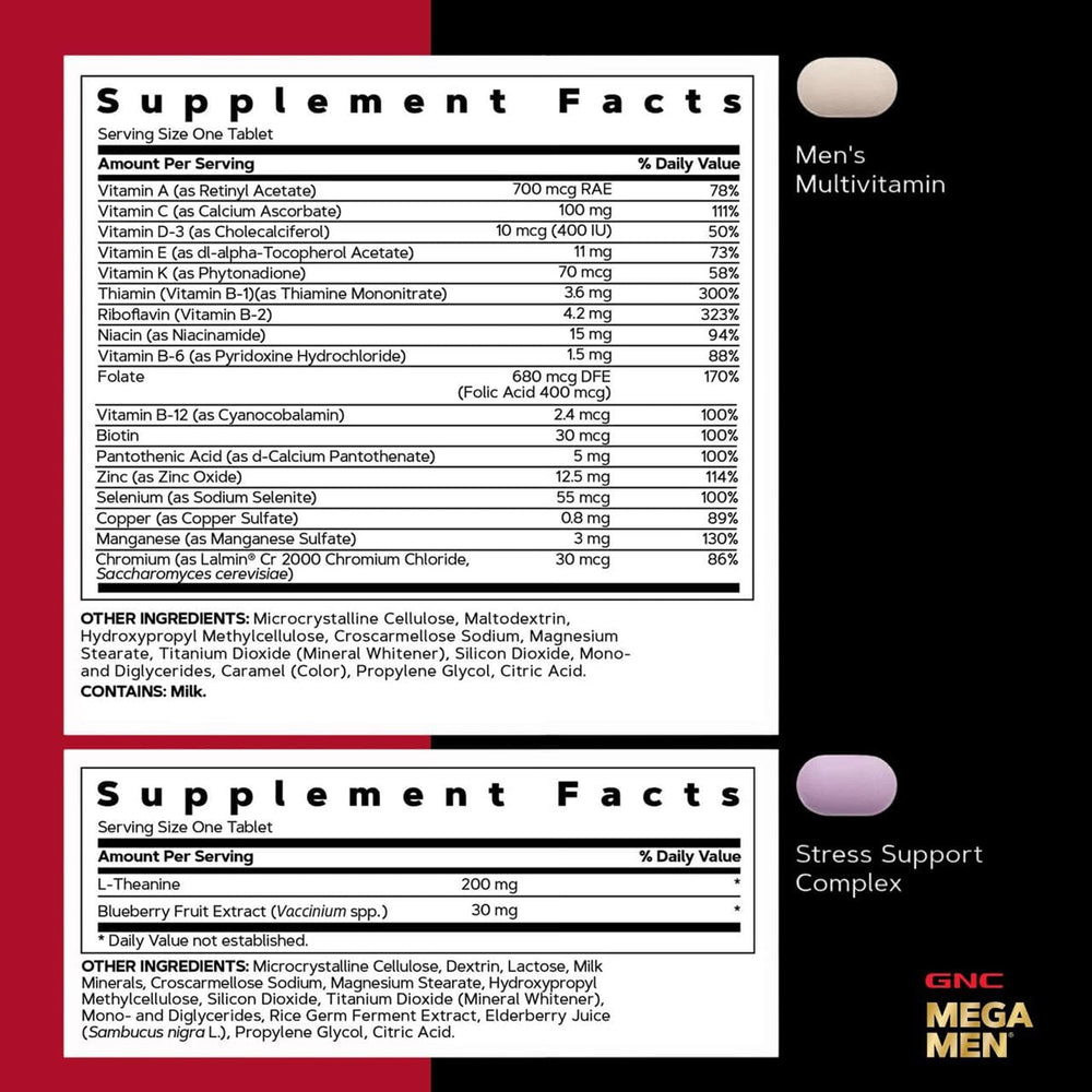 GNC vitapak ingredientes arándano y cardo mariano en primer plano, apoyo antioxidante