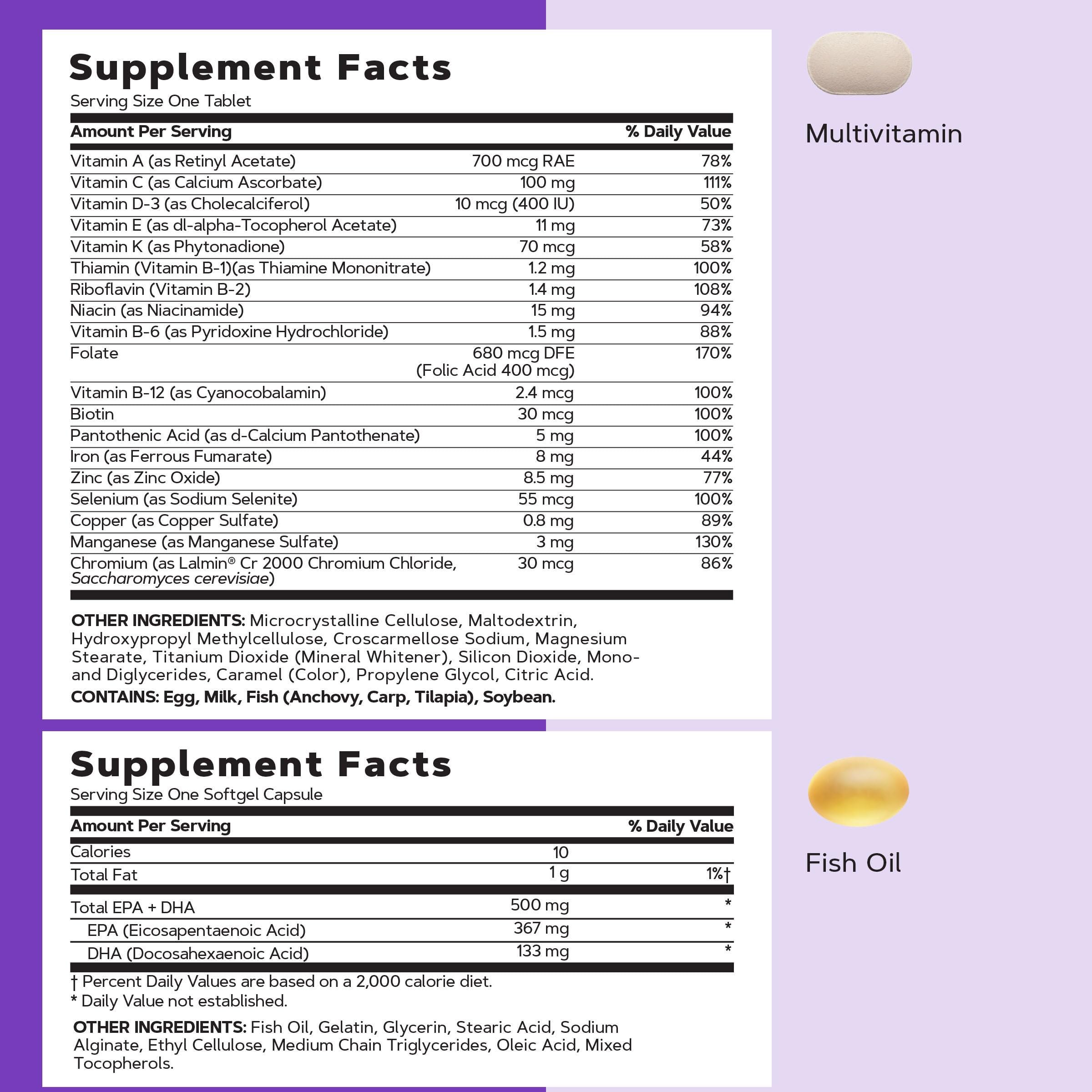 GNC Vitapak tableta en primer plano mostrando tamaño y textura útil