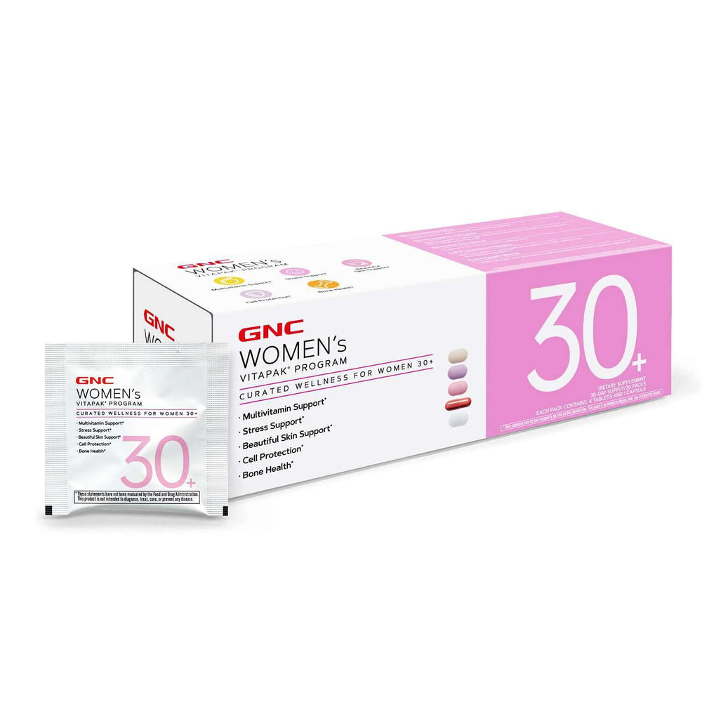 Envase GNC Women's 30+ Vitapak al frente mostrando presentación clara y ordenada