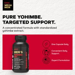 Etiqueta GNC Yohimbe con información clara y lista de ingredientes