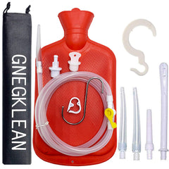 GNEGKLEAN bolsa frontal mostrando etiqueta y capacidad 2L para uso doméstico