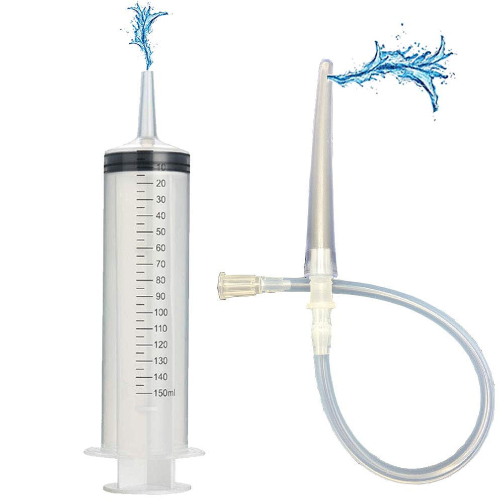 GNEGKLEAN vista frontal de la jeringa 150ml con control visible