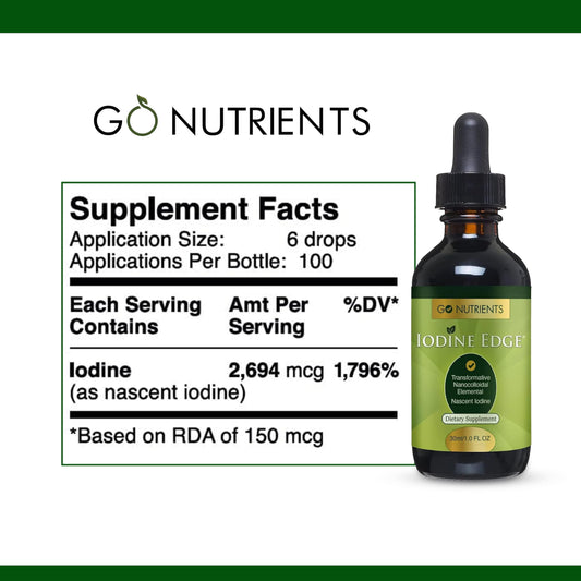 Go Nutrients Iodine Edge: gota de rápida absorción para energía sostenida.