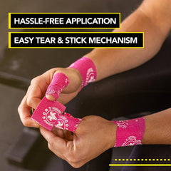 Goat Tape envolviendo pulgar mostrando protección y flexibilidad