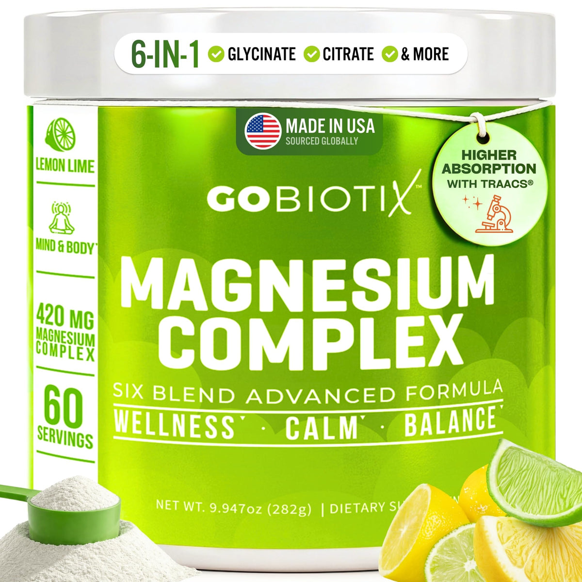GOBIOTIX envase frontal Lemon Lime mostrando branding y beneficios claros