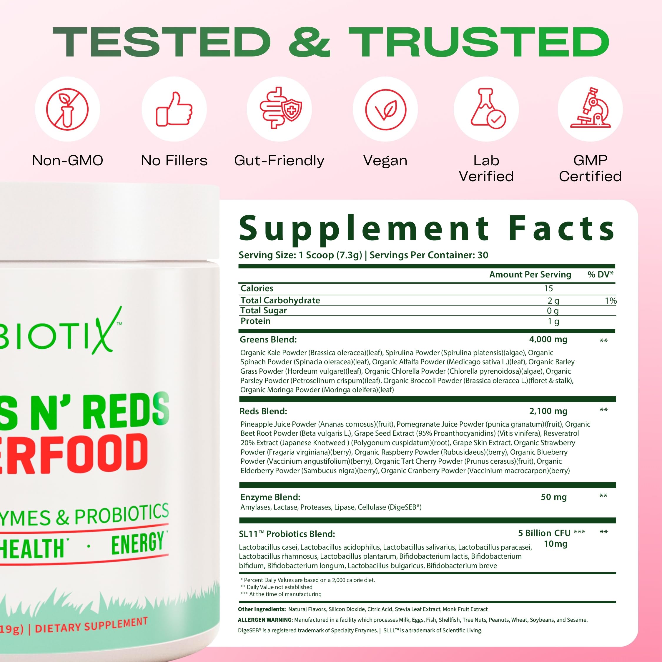 GOBIOTIX etiqueta nutricional ampliada mostrando ingredientes limpios