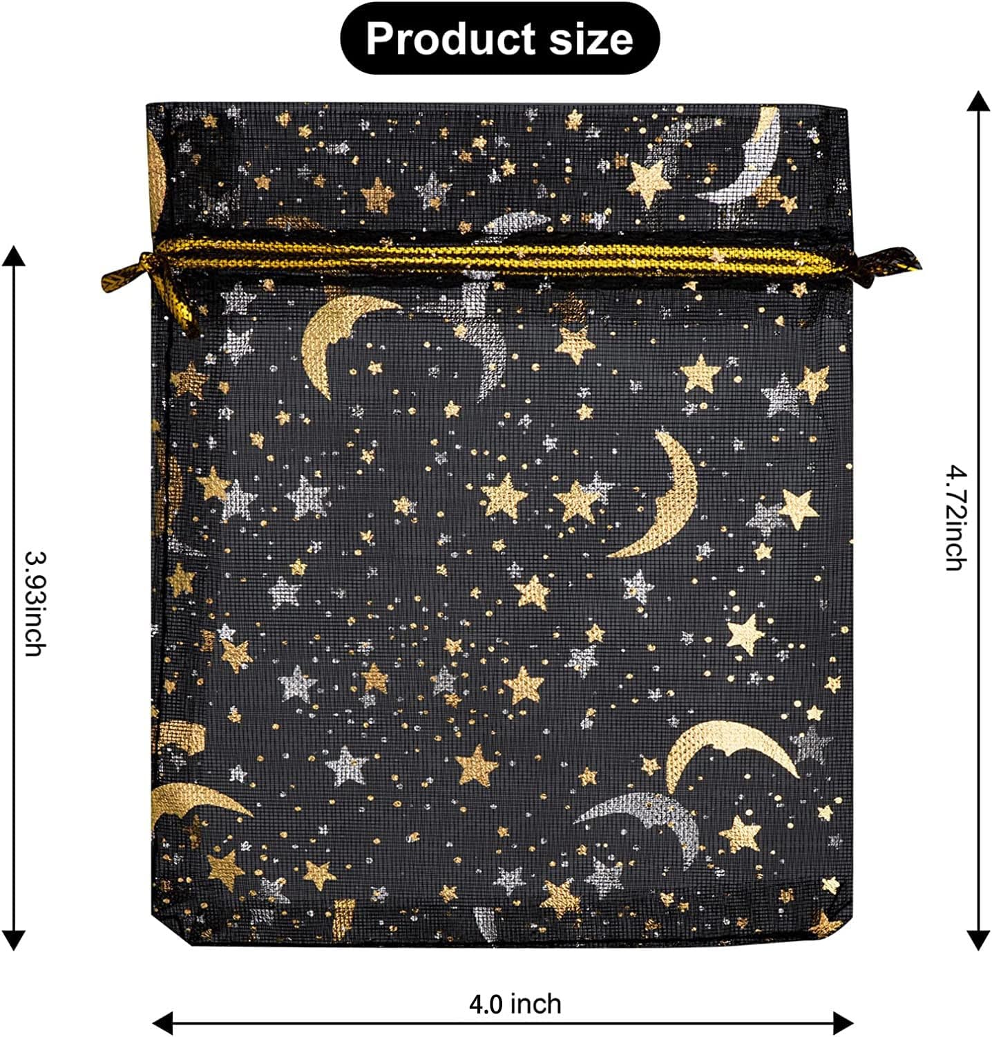GoClimber primer plano del estampado luna y estrellas con brillo