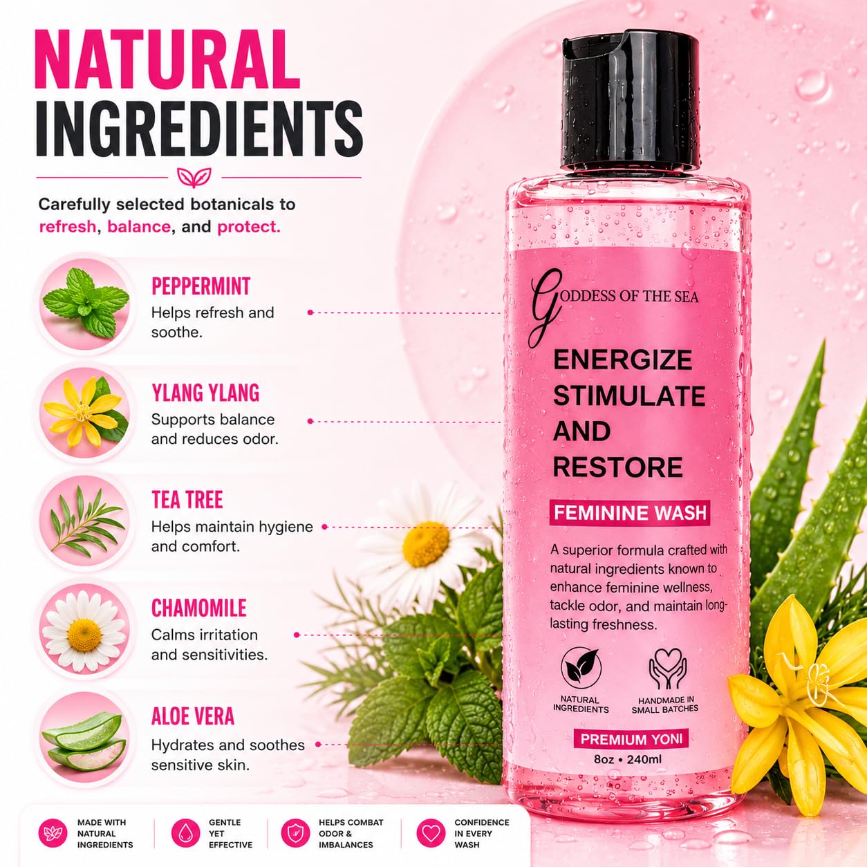 Goddess Of The Sea Beauty Bar etiqueta de ingredientes naturales y beneficios