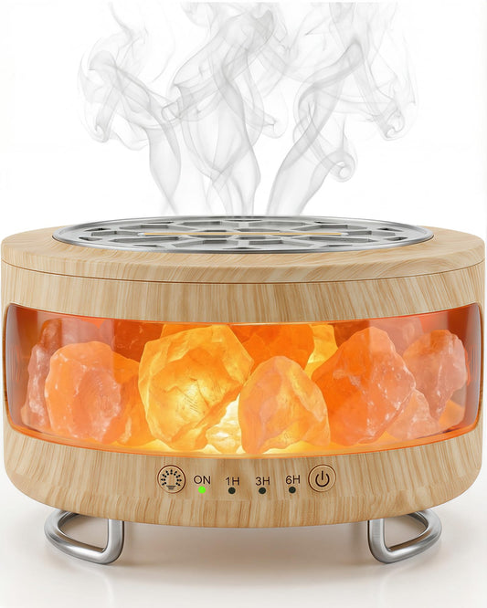 gofuch difusor frontal con lámpara sal crea ambiente cálido y aroma