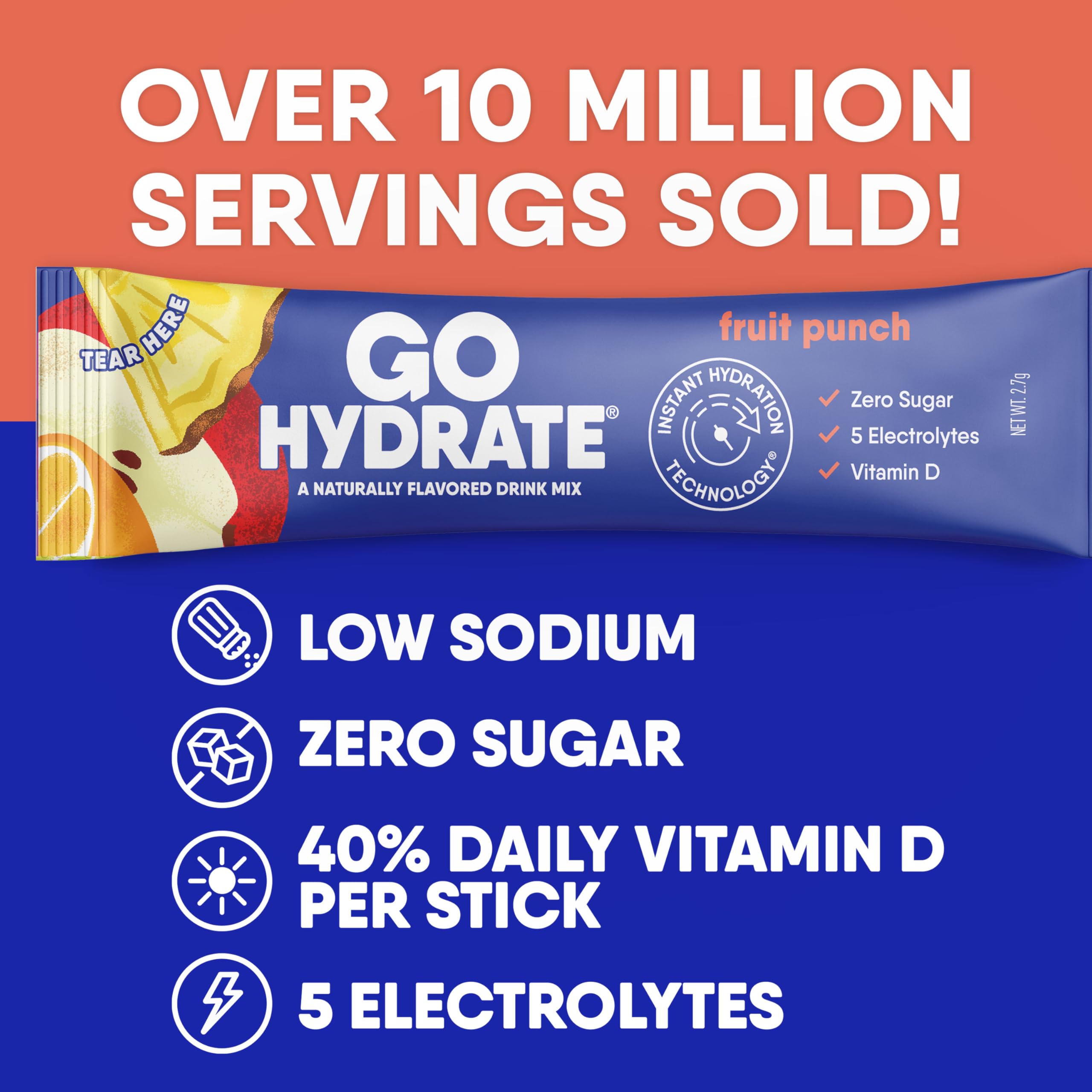 GoHydrate bebida preparada en vaso ofreciendo hidratación instantánea y sabor