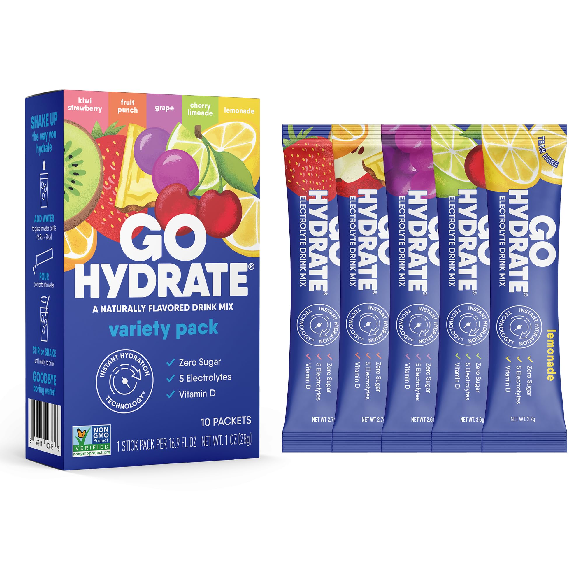 GoHydrate frontal del paquete mostrando diseño y cantidad