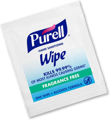 GOJO PURELL empaque frontal mostrando 2 paquetes de 100 para suministro higiénico